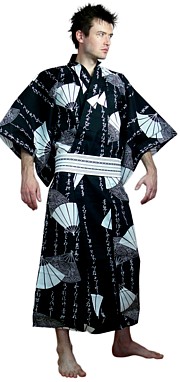 японская мужская юката (летний халат- кимоно), хлопок 100%