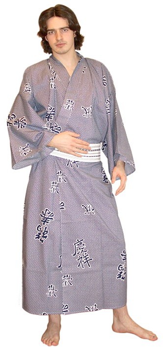 мужской халат- кимоно большого размера, хлопок 100%, сделано в Японии