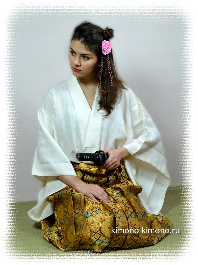 японские мужские уманори-хакама из парчи. японская одежда для будо 