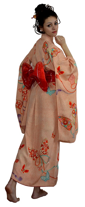 японское шелковое кимоно, 1930-е гг.