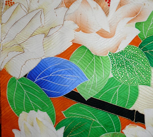 деталь рисунка ткани японского кимоно