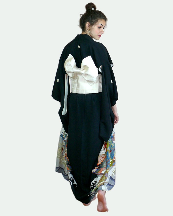 японское шелковое кимоно гейши, 1890-е гг.