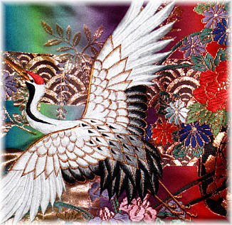 вышивка на японском кимоно