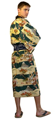 японская одежда: мужское антикварное кимоно, 1920-е гг.