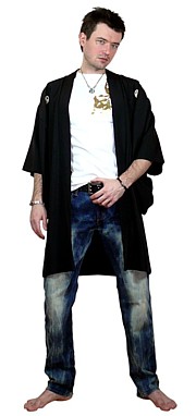 японская традиционная одежда: мужское хаори (кардиган) из шелка