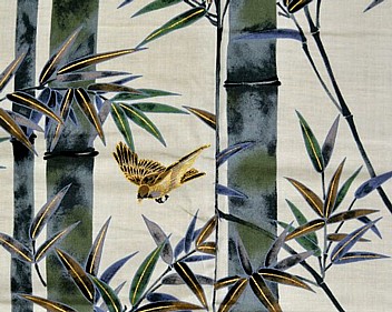 рисунок ткани японского кимоно Бамбуковая Роща, хлопок