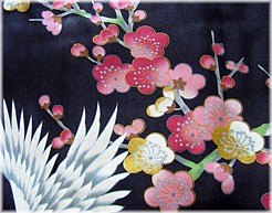 японский шелк: кимоно Имари, черное