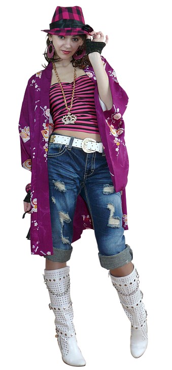 японское хаори из шелка