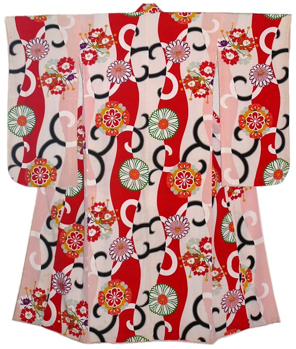 японское кимоно, шелк, роспись