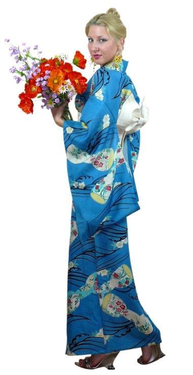 японское шелковое кимоно, винтаж