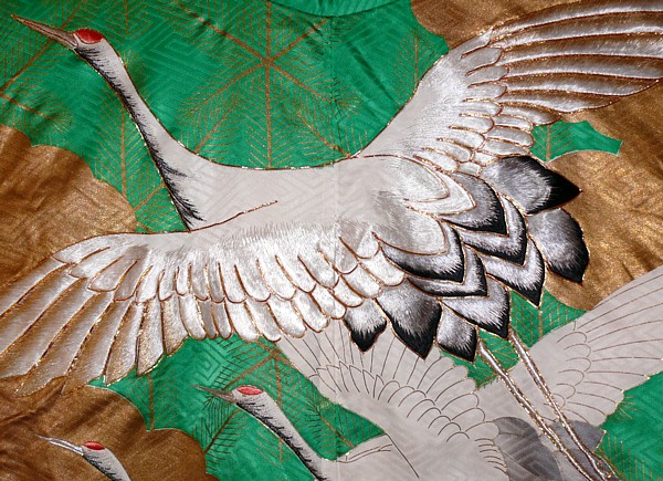 деталь дизайна ткани японского кимоно