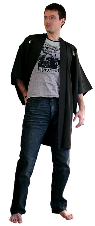 хаори мужское, шелк, винтаж