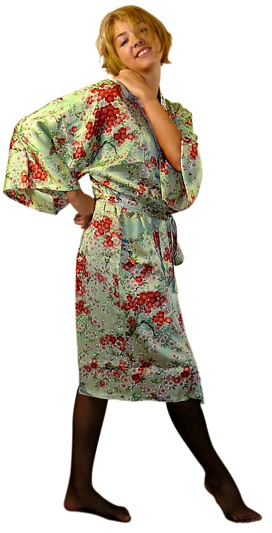 шелковый халатик-кимоно